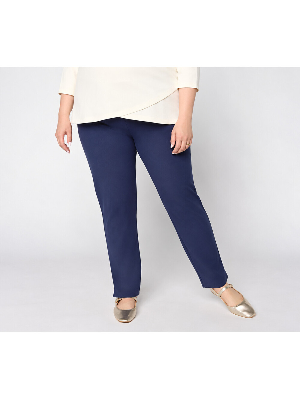 Women with Control Regular 86/14 Straight Leg Full Length Pant navy, Size 2X